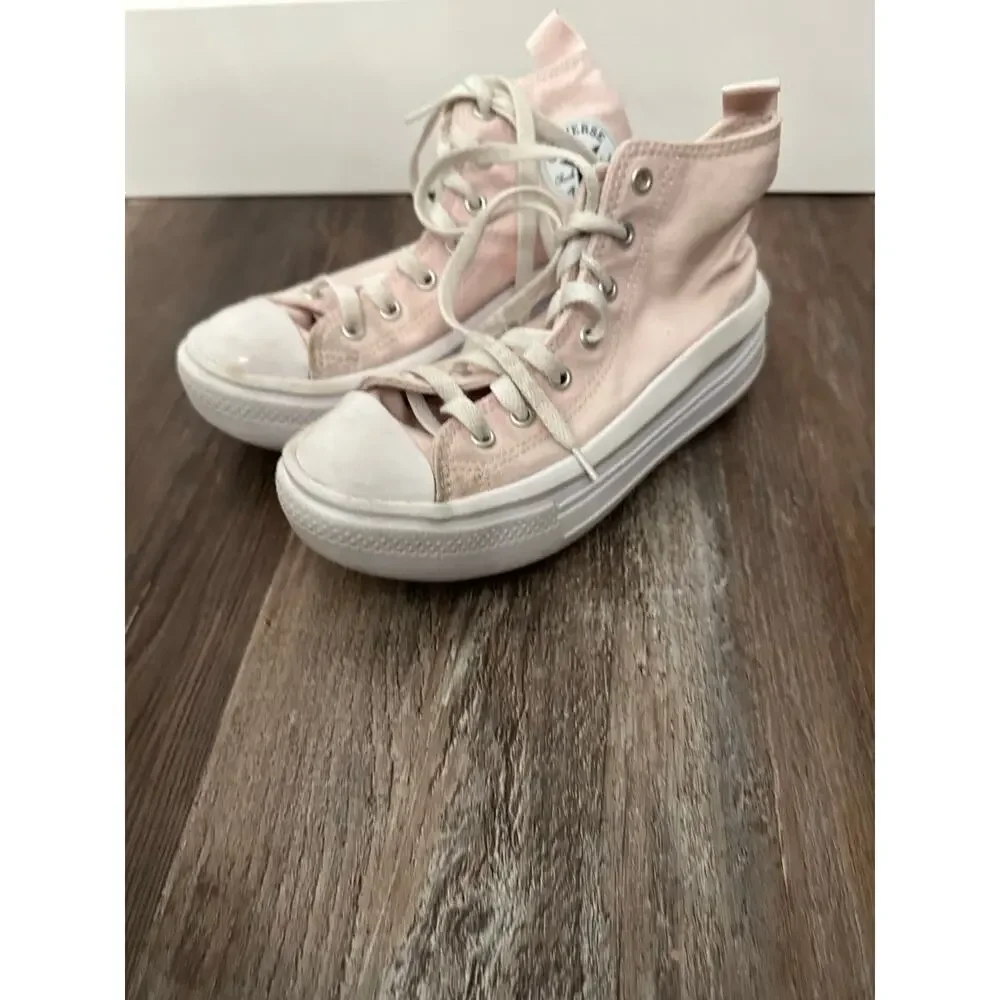 Converse Chuck Taylor All Star Move platform HT sneakers in pink sz 2 youth